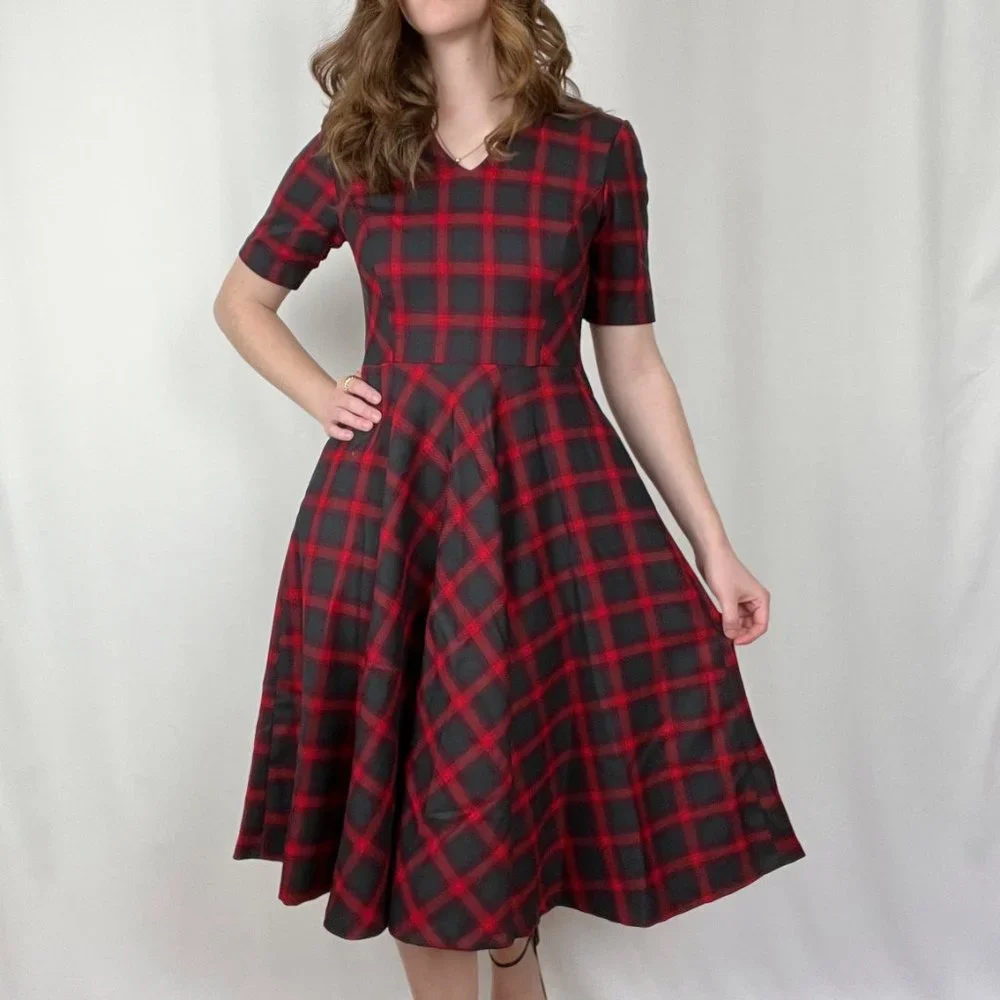 Vintage Pendleton Plaid Midi Dress Blazer Set Tartan Christmas Party Holiday - 6 - Picture 10 of 11